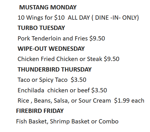lunch specials at Cruisers Omaha